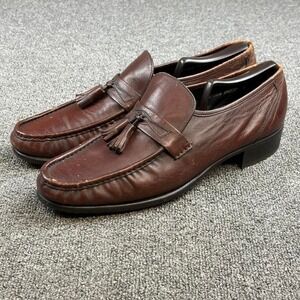 Men's Florsheim Burgundy Red / Brown Leather Tassel Dress Loafers Size 12 B